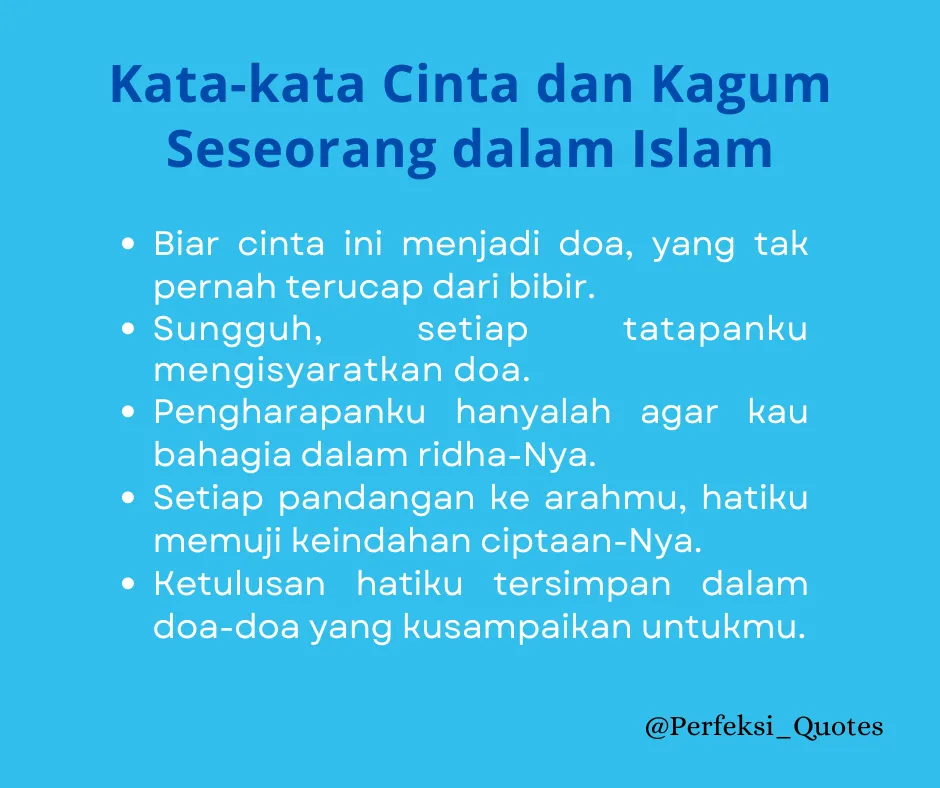 62 Kata-kata Cinta dan Kagum Seseorang dalam Islam