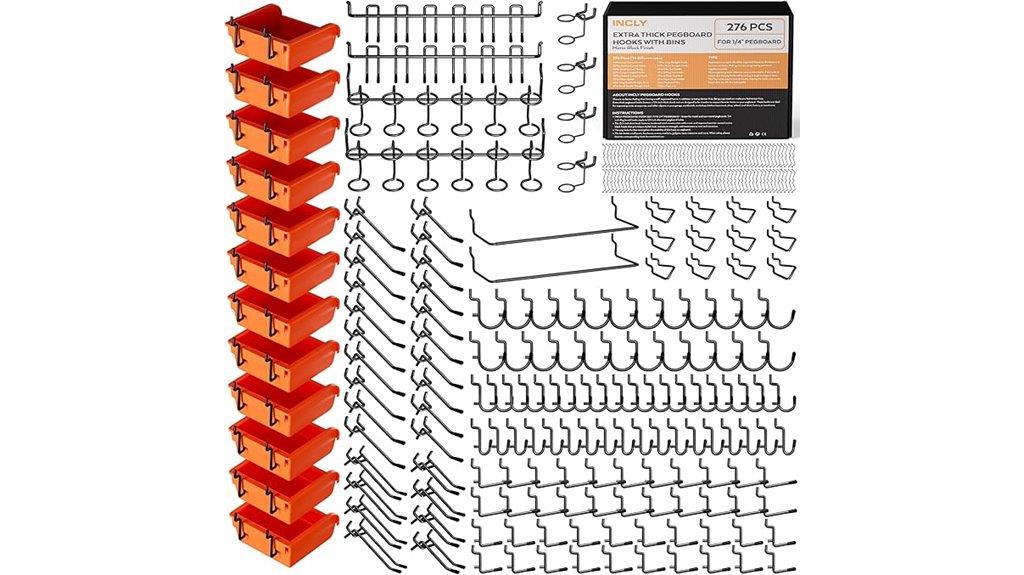 276pcs pegboard organizer kit