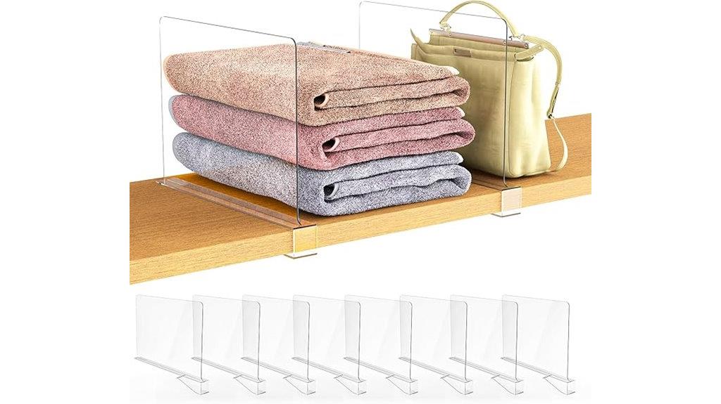 acrylic closet shelf dividers