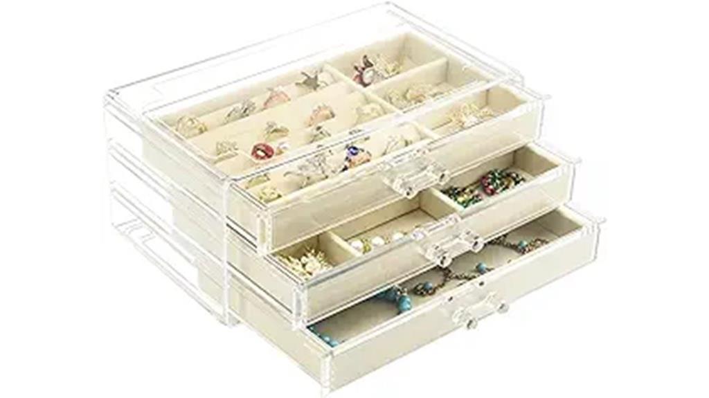 acrylic jewelry box drawers