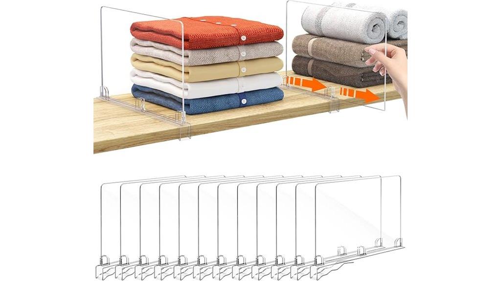 acrylic shelf dividers set