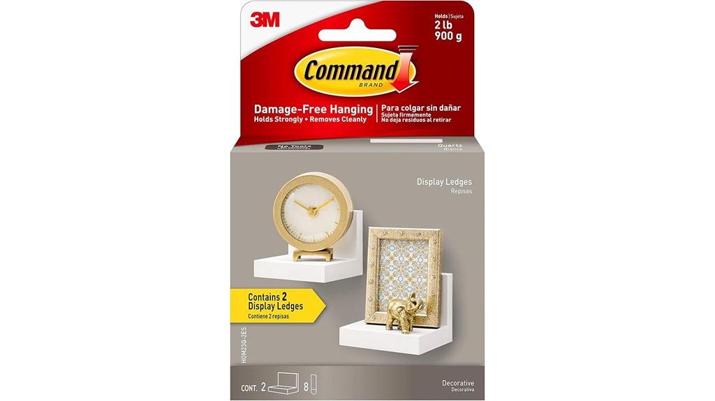 adhesive ledges for display