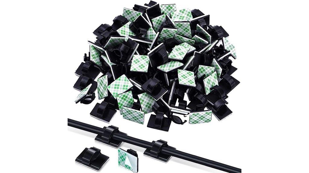 adhesive wire management clips