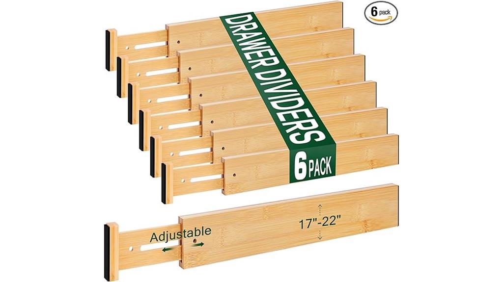 adjustable bamboo drawer organizers