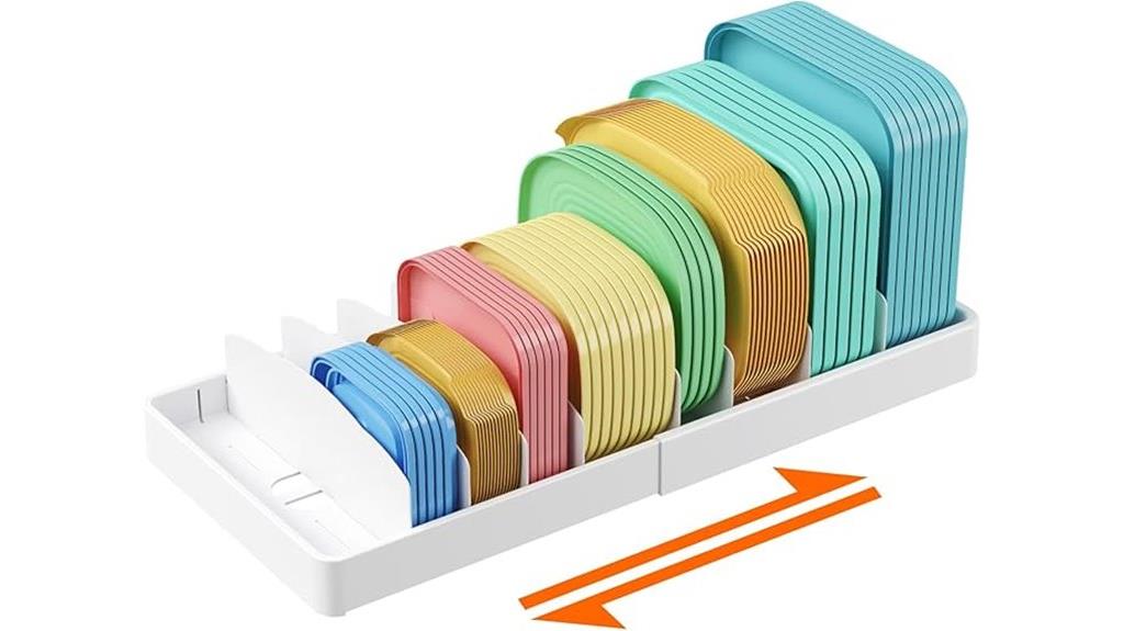 adjustable cabinet lid organizer