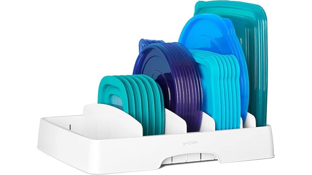 adjustable food lid organizer