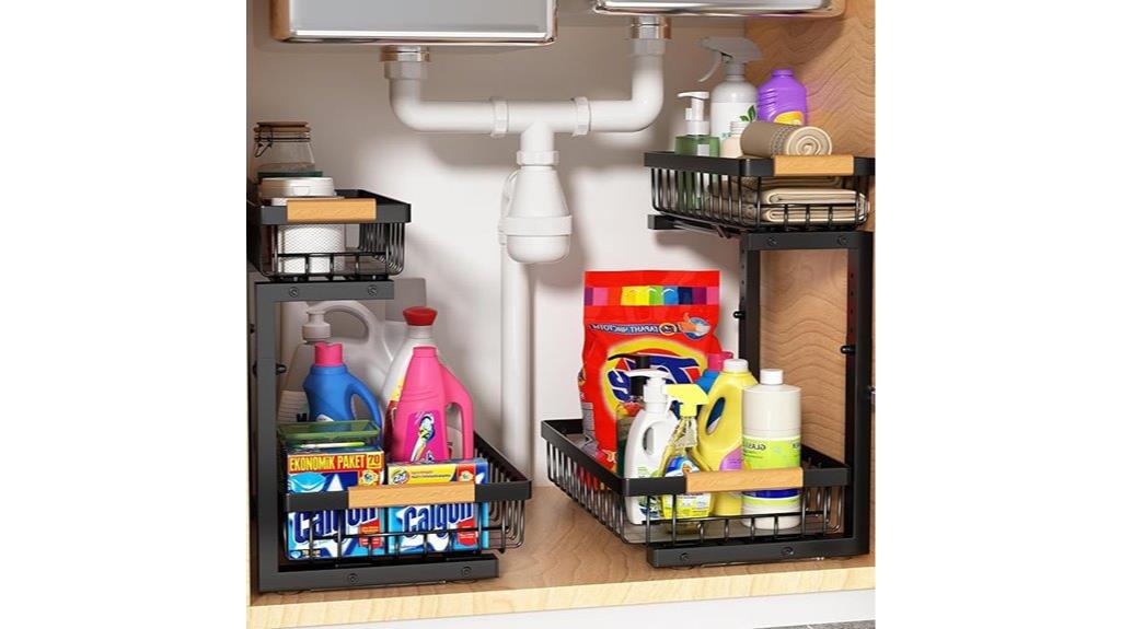 adjustable under sink organizer