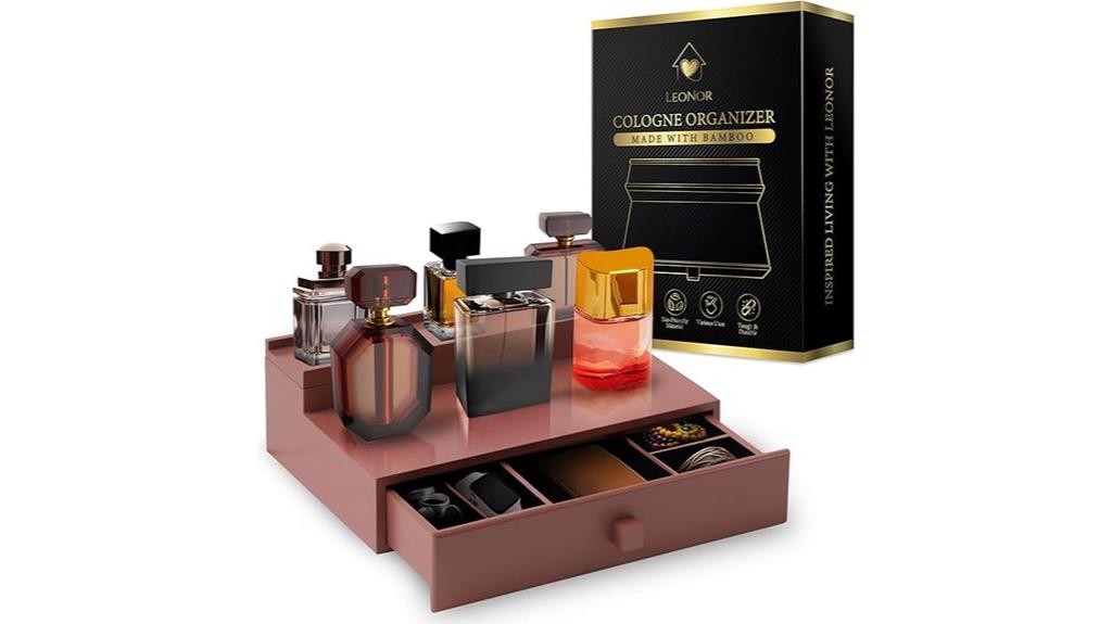 bamboo cologne organizer for men