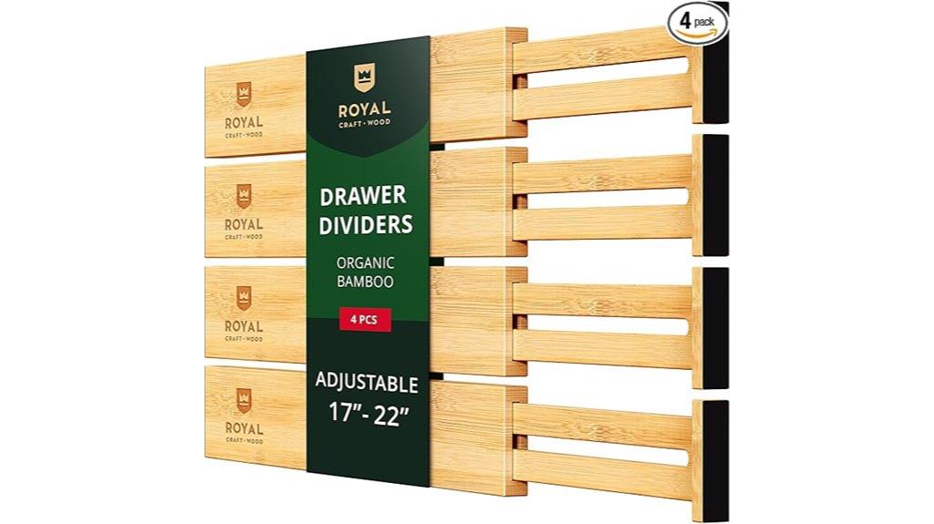 bamboo drawer dividers set