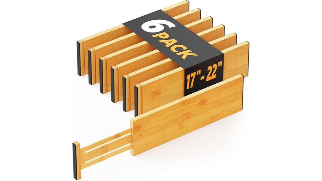 bamboo drawer organization dividers