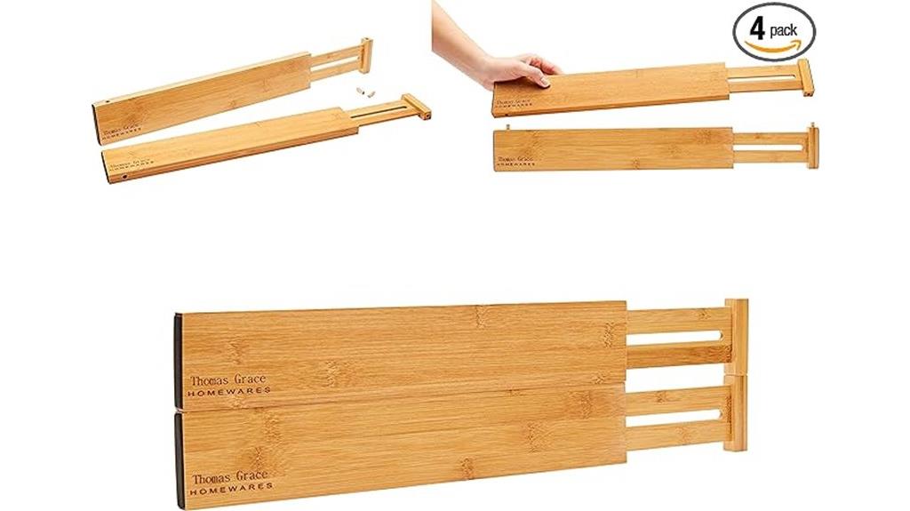 bamboo drawer organizer dividers