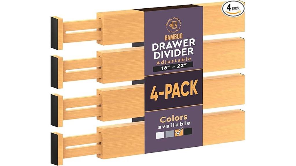 bamboo drawer organizers set