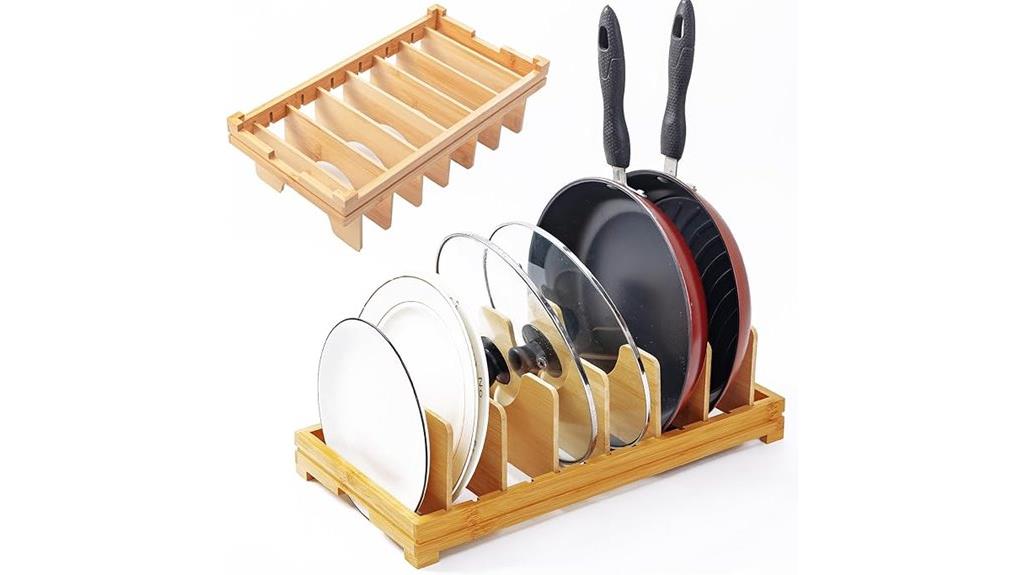 bamboo kitchen lid organizer