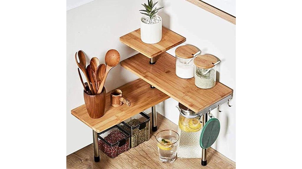 bamboo metal corner shelf