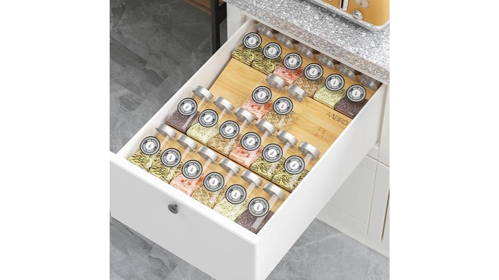 bamboo spice drawer organizer