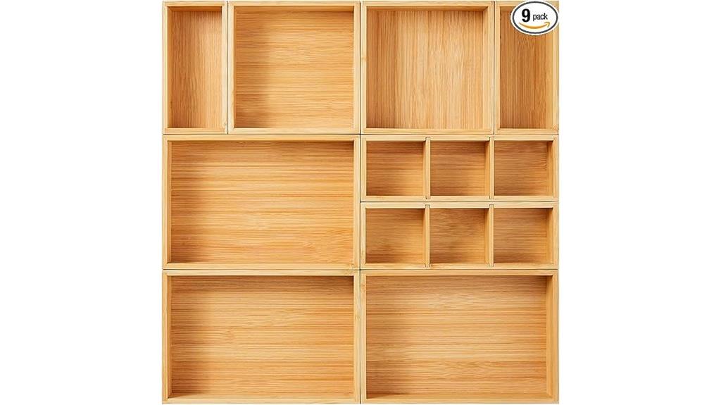 bamboo wood drawer organizers