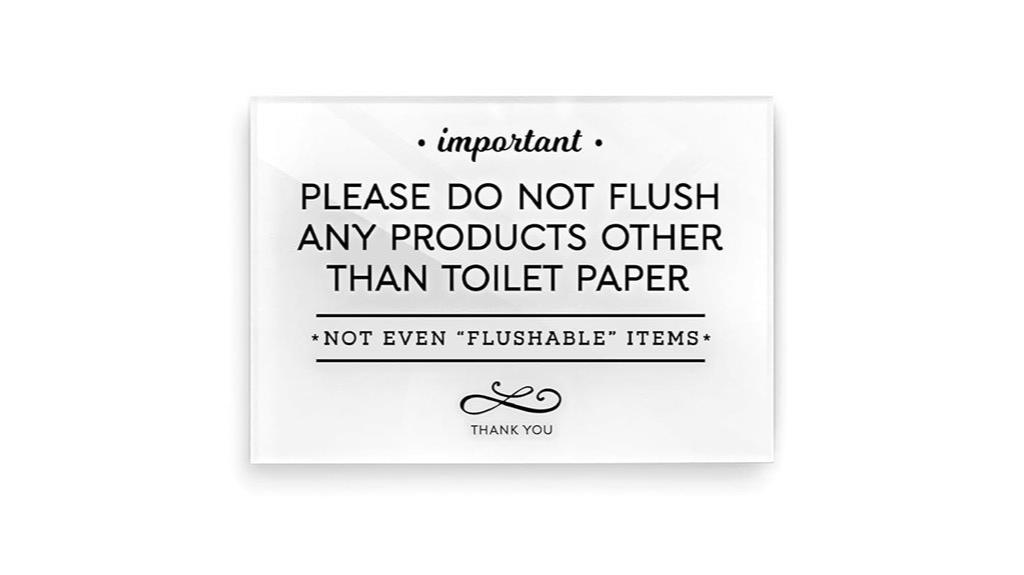 bathroom flushing guidelines sign
