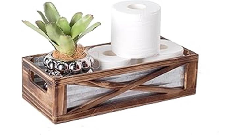 bathroom storage wooden basket