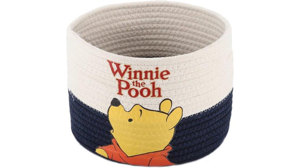 bear patterned cotton rope basket
