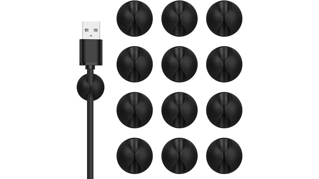black adhesive cord organizers