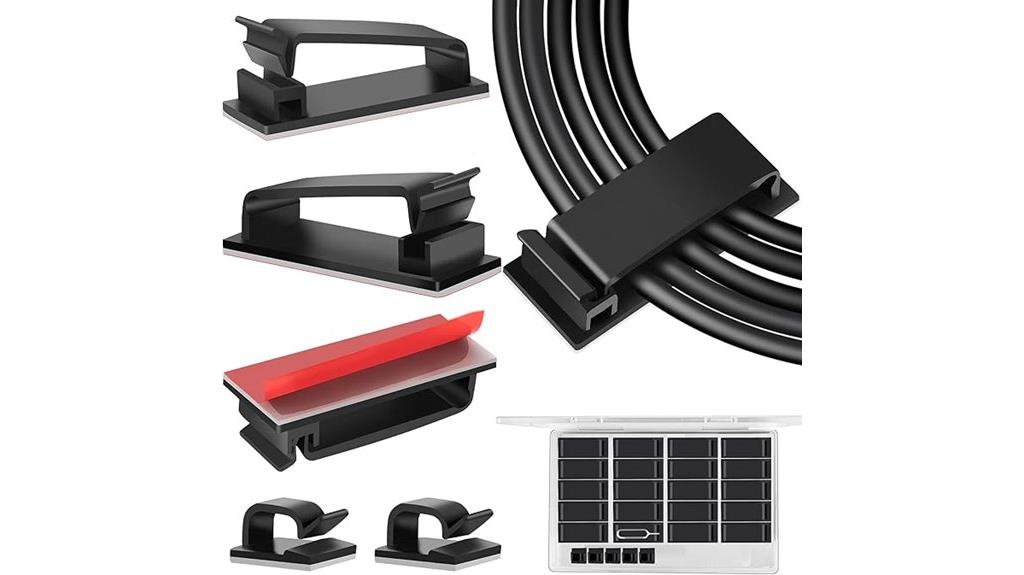 black cable clips set