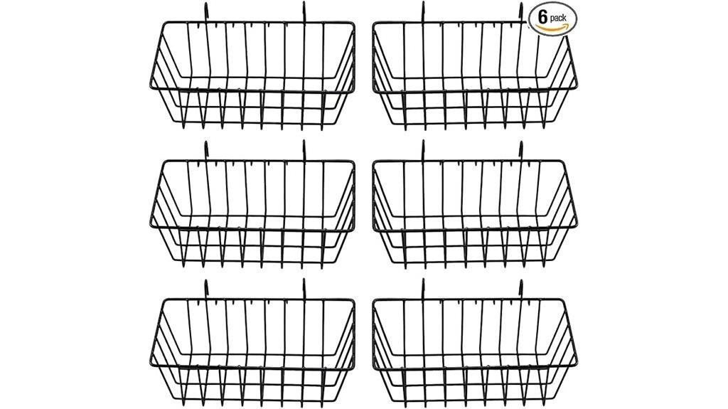 black wall hanging baskets