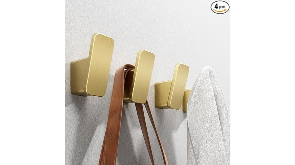 brushed gold bathroom towel hooks