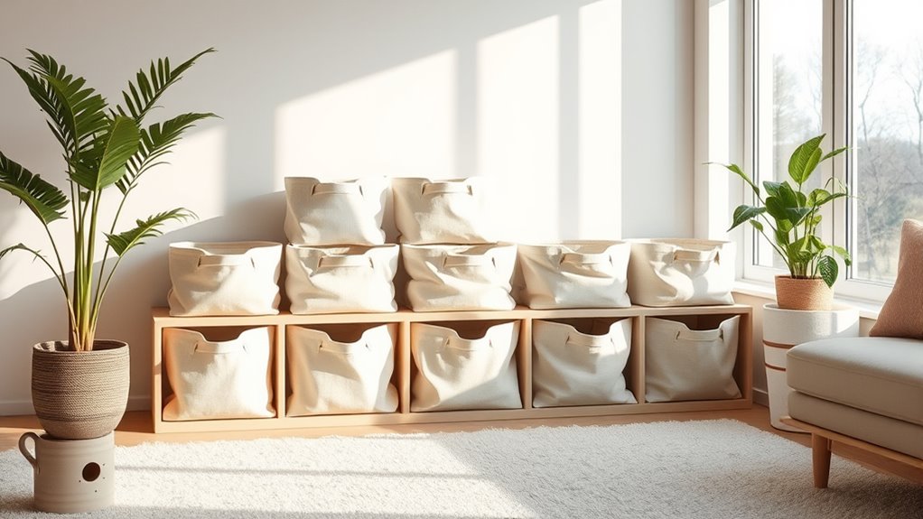 choosing calm minimalist bins
