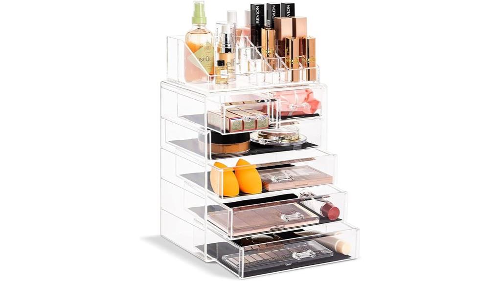 clear cosmetic makeup organizer