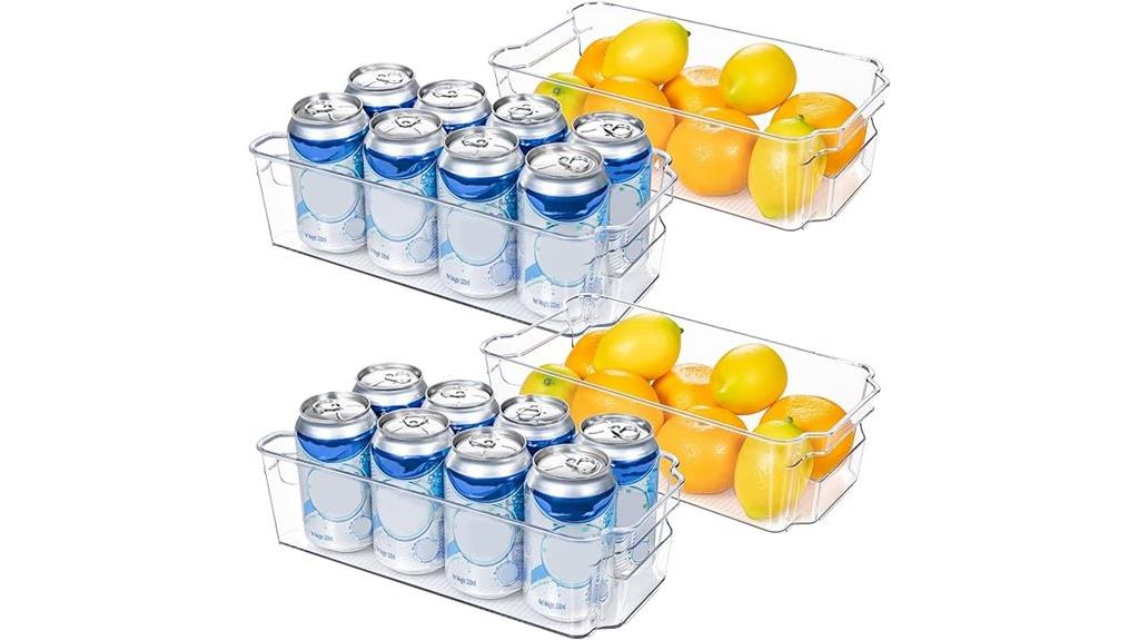 clear plastic fridge bins