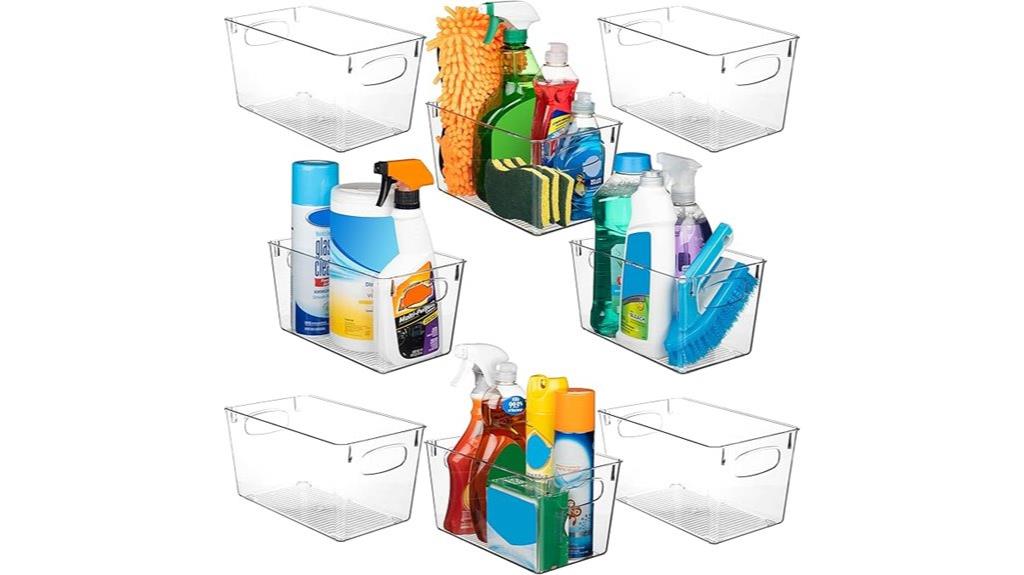 clear plastic storage bins