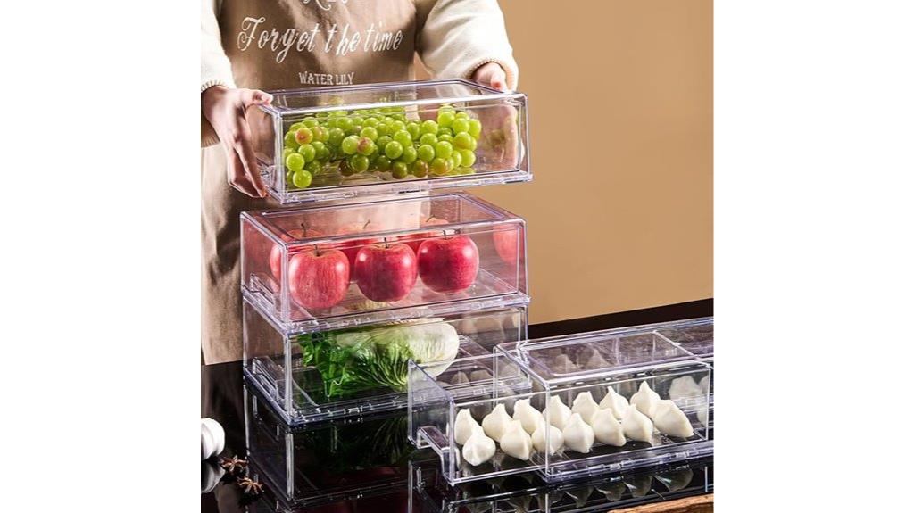 clear stackable food organizers