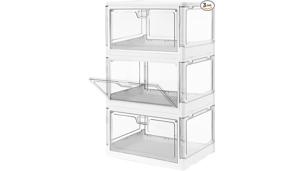 clear stackable storage bins