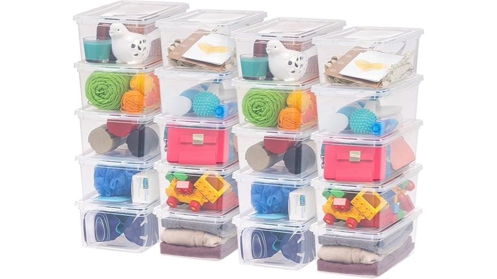 clear storage bins pack