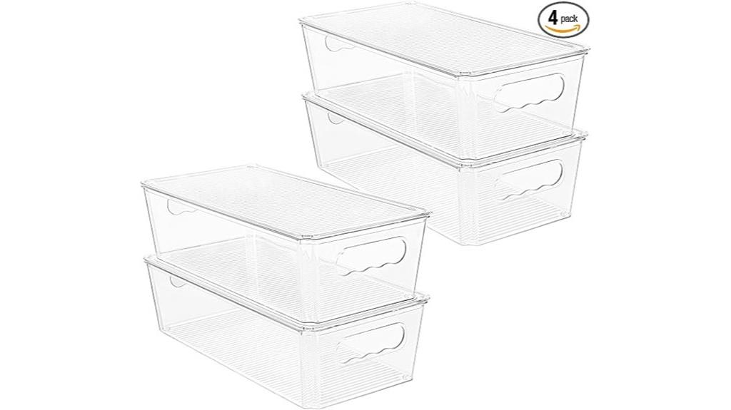 clear storage bins set