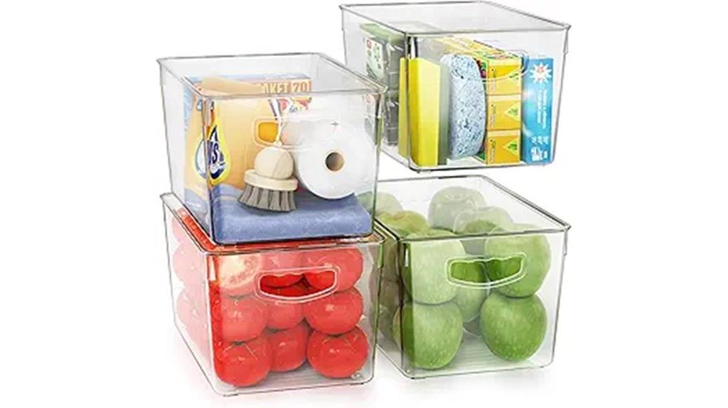 clear storage bins set