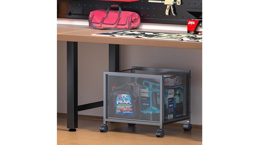 compact desk storage solution