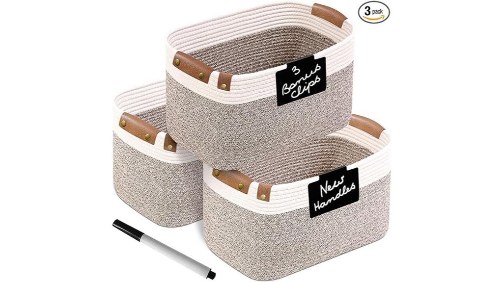 cotton rope organizing baskets
