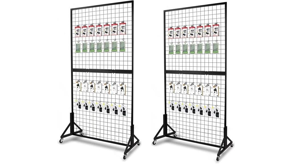 double gridwall display racks