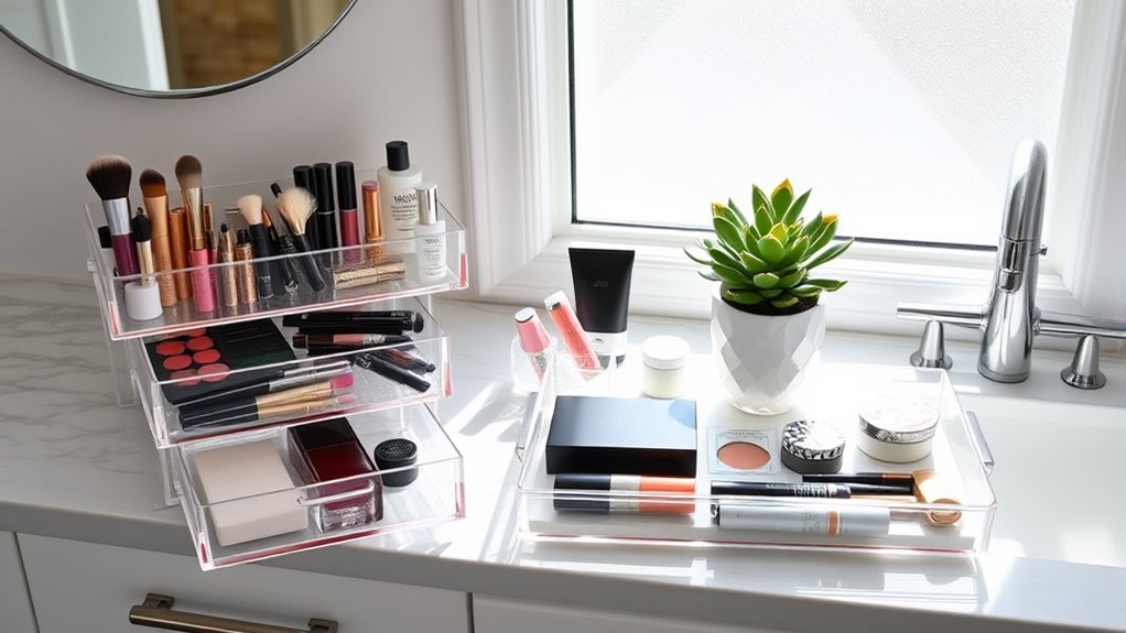 effortless bathroom makeup organization