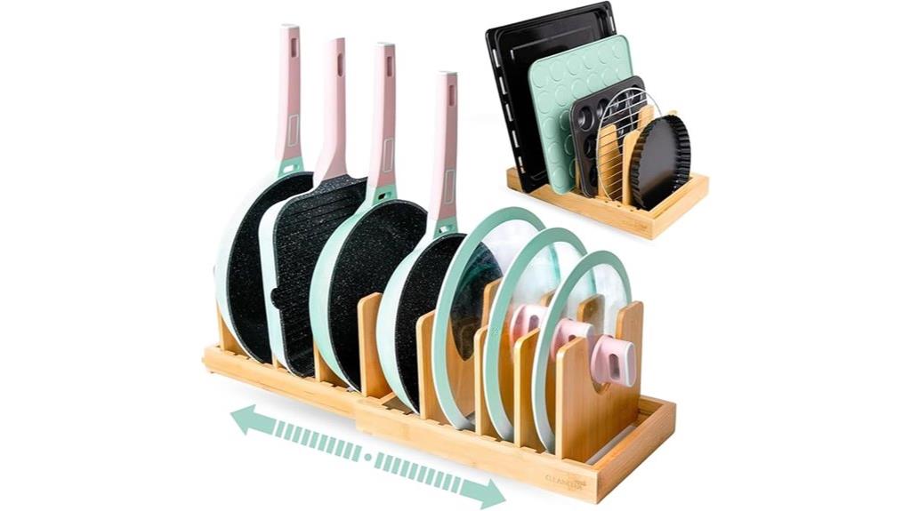 expandable bamboo kitchen organizer