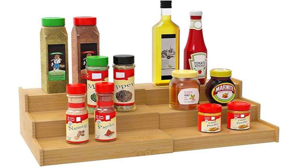 expandable bamboo spice organizer