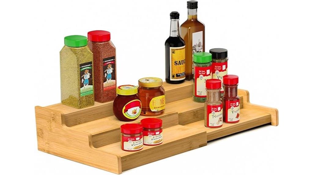 expandable bamboo spice rack