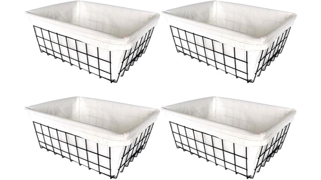 fabric lined wire baskets