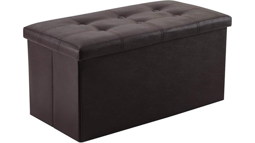 faux leather storage bench