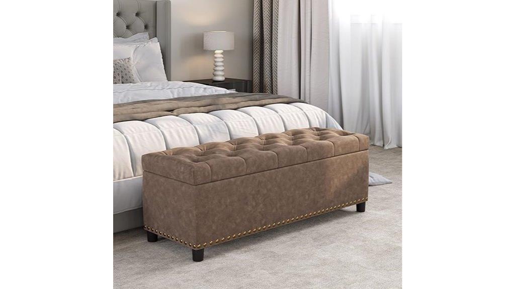 faux leather storage ottoman