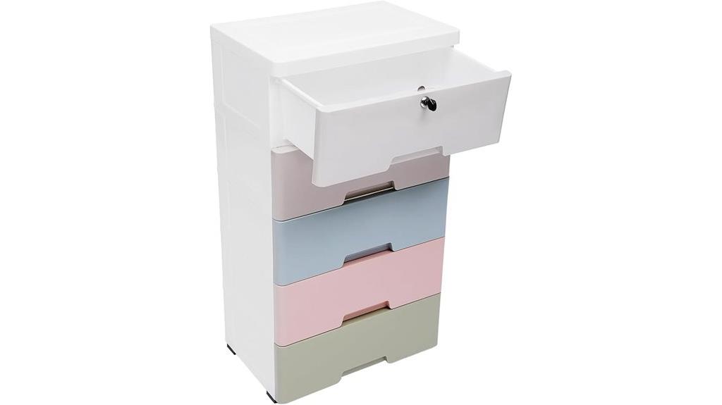 five drawer plastic dresser