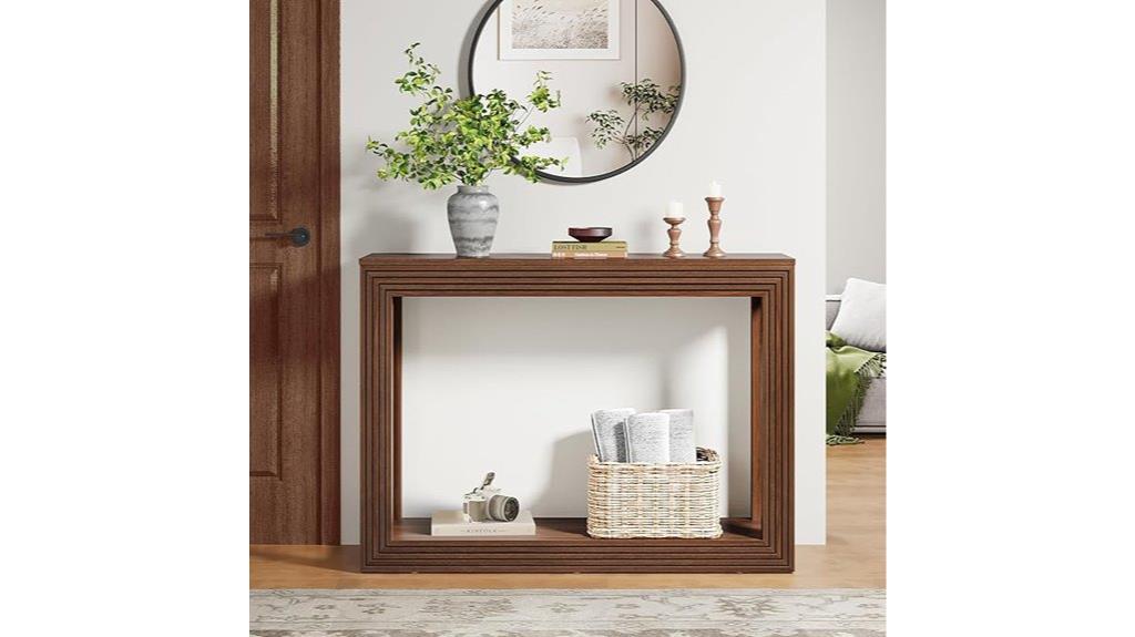 fluted console table storage