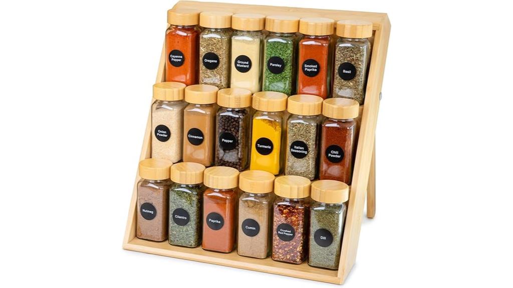 foldable bamboo spice rack