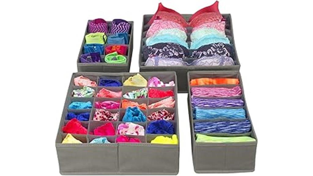 foldable drawer organizers set